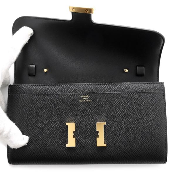 エルメス 長財布 コンスタンス トゥーゴー ロング ブラック/ゴールド金具 エプソン U刻印