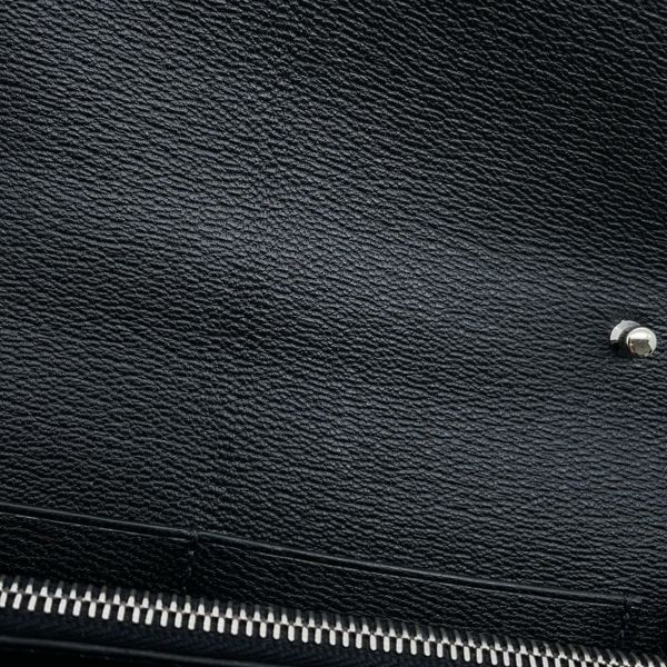 エルメス ケリーウォレット ロング トゥーゴー ブラック/シルバー金具 アリゲーターシャイン B刻印 黒