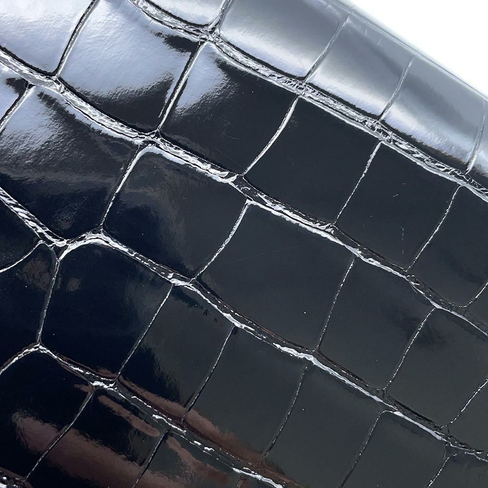 エルメス ケリーウォレット ロング トゥーゴー ブラック/シルバー金具 アリゲーターシャイン B刻印 黒