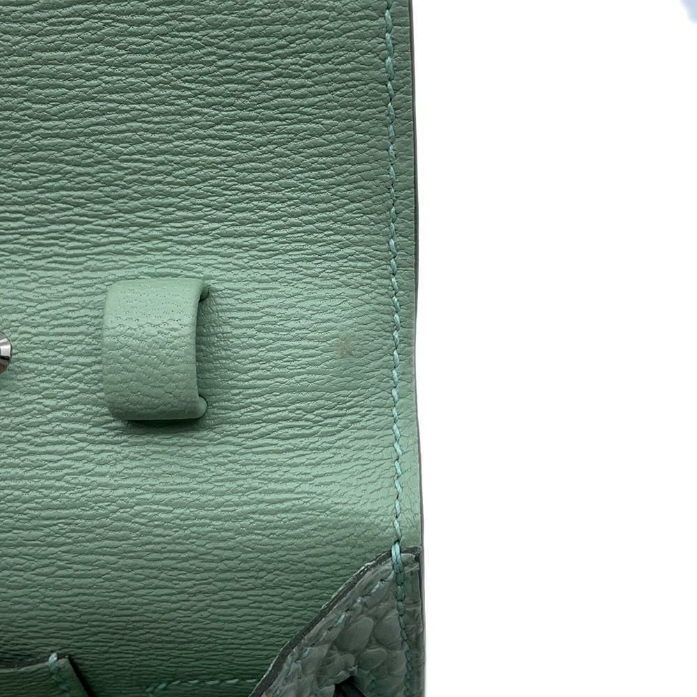 エルメス ケリーウォレット ロング トゥーゴー ヴェールデュープ/シルバー金具 アリゲーターマット W刻印