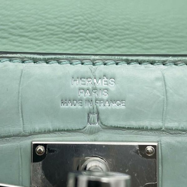 エルメス ケリーウォレット ロング トゥーゴー ヴェールデュープ/シルバー金具 アリゲーターマット W刻印