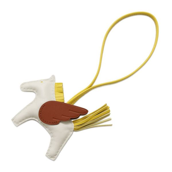 エルメス バッグチャーム ロデオPM ペガサス クレ/ジョーヌナプル