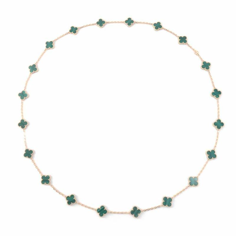 ヴァンクリーフ&アーペル ネックレス ヴィンテージ アルハンブラ ロングネックレス 20モチーフ マラカイト K18YG VCARL88100