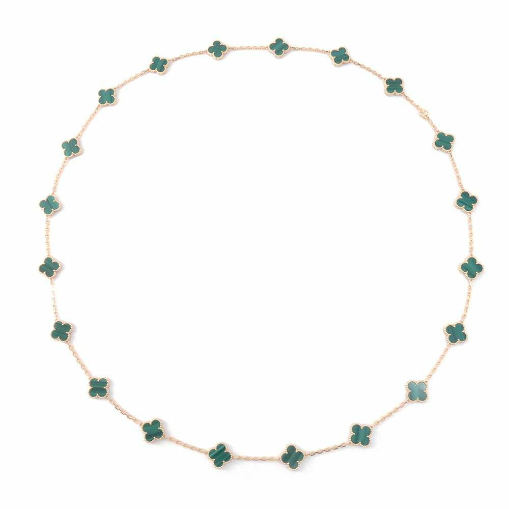 ヴァンクリーフ&アーペル ネックレス ヴィンテージ アルハンブラ ロングネックレス 20モチーフ マラカイト K18YG VCARL88100