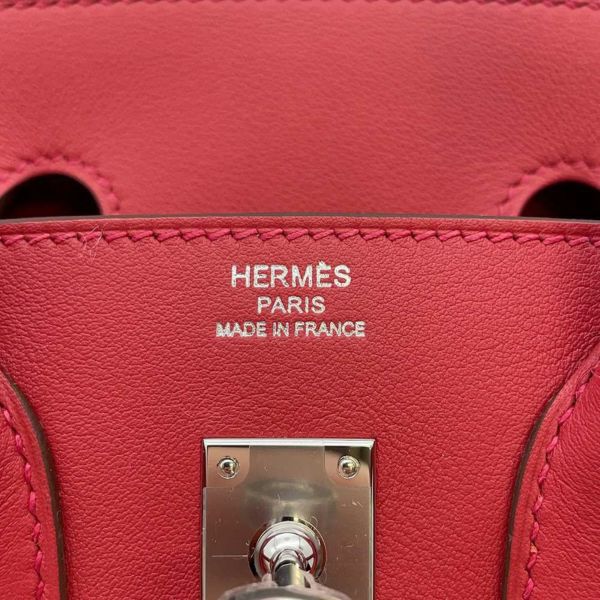 エルメス バーキン25 ヴァーミリオン/シルバー金具 スイフト B刻印 HERMES Birkin ハンドバッグ