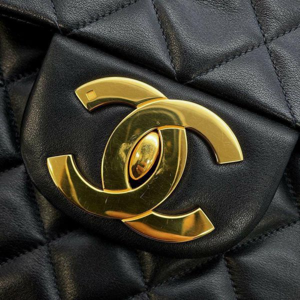 シャネル チェーンショルダーバッグ デカマトラッセ ココマーク Wチェーンショルダー A01094 CHANEL 黒