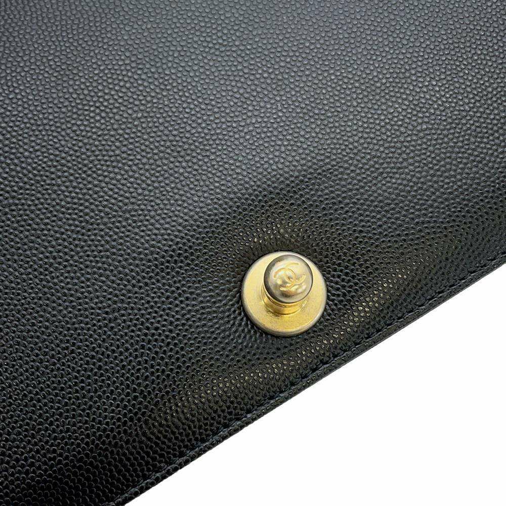 シャネル チェーンショルダーバッグ ボーイシャネル マトラッセ キャビアスキン A67086 CHANEL 黒