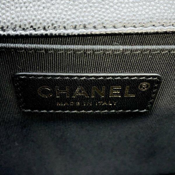 シャネル チェーンショルダーバッグ ボーイシャネル マトラッセ キャビアスキン A67086 CHANEL 黒