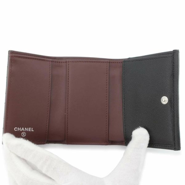 シャネル 三つ折り財布 マトラッセ ココマーク クラシック スモール フラップ ウォレット AP0230 CHANEL 黒