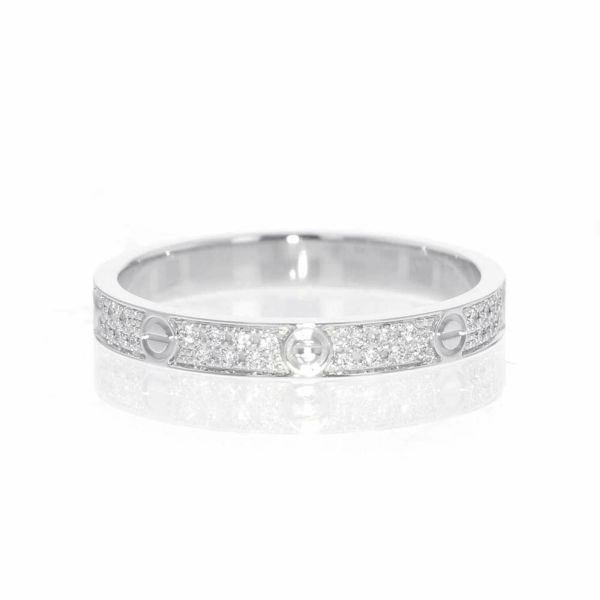 カルティエ リング ラブ リング SM ダイヤモンド 72P 計0.19ct K18WG サイズ50 LOVE ジュエリー 指輪