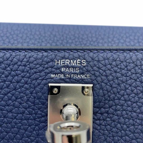 エルメス ハンドバッグ ケリー25 内縫い ブルーアンクル/シルバー金具 トゴ B刻印 HERMES 2way
