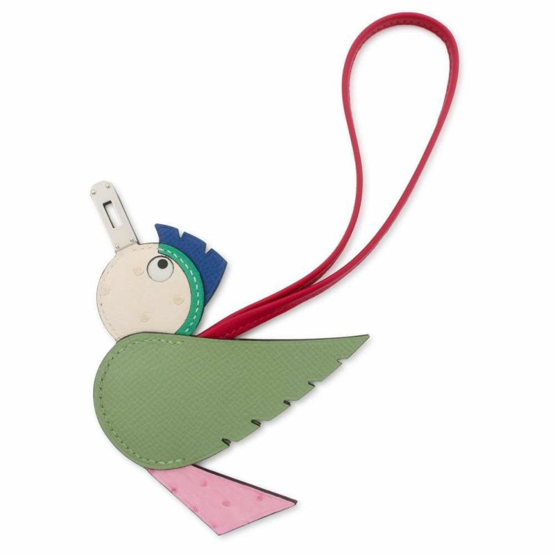 エルメス チャーム バーディ ナタ/ヴェールクリケット/フューシャピンク/シルバー金具/ヴォーエプソン B刻印