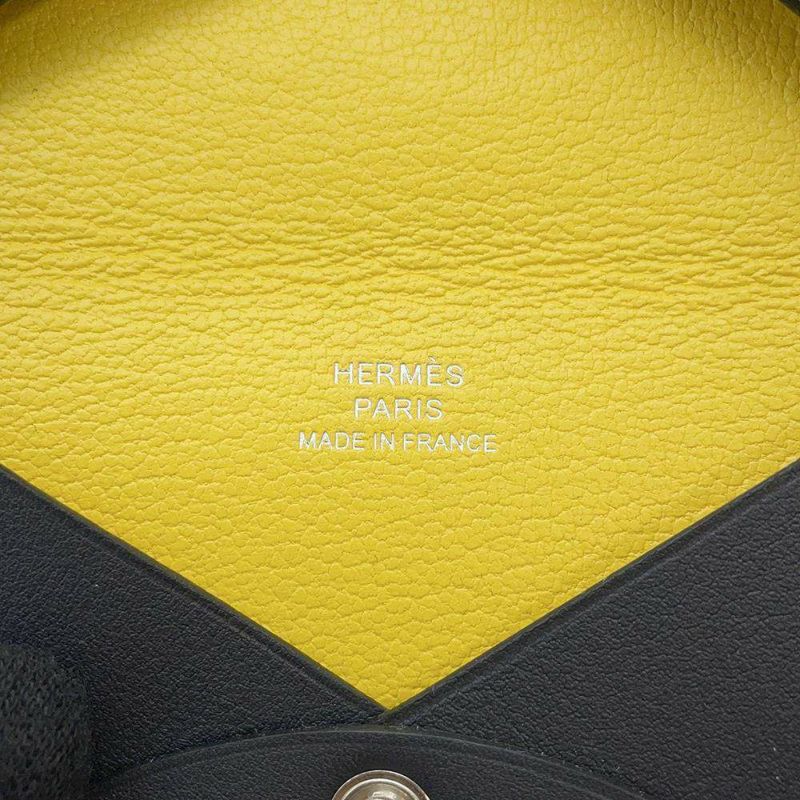 エルメス カードケース カルヴィ シャーク&マーメイド ブルーインディゴ/ジョーヌナプル スイフト D刻印