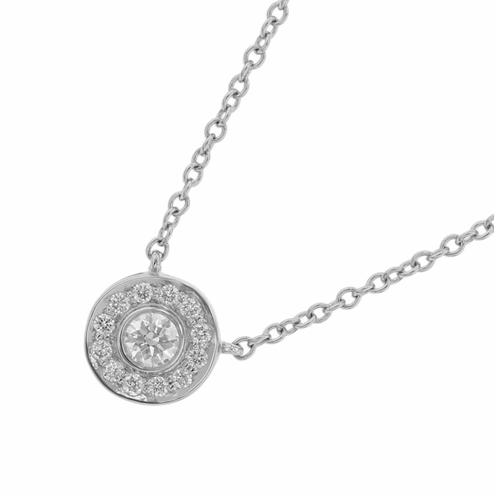 ティファニー ネックレス サークレット ダイヤ 中石約0.07ct Pt950  