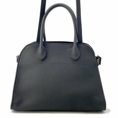 （セレブ御用達）The Row ソフトマルゴー12レザーバッグ Soft Margaux 12 レザーバッグ ブラック – The Row
