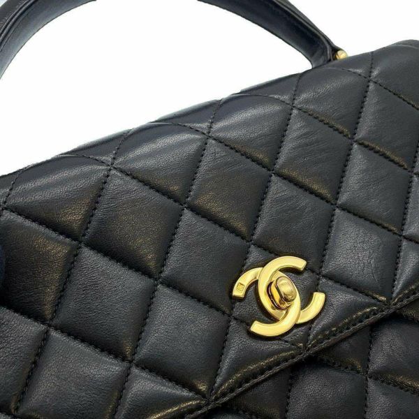 シャネル ハンドバッグ マトラッセ ココマーク ラムスキン CHANEL バッグ 黒