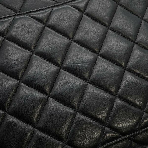 シャネル ハンドバッグ マトラッセ ココマーク ラムスキン CHANEL バッグ 黒