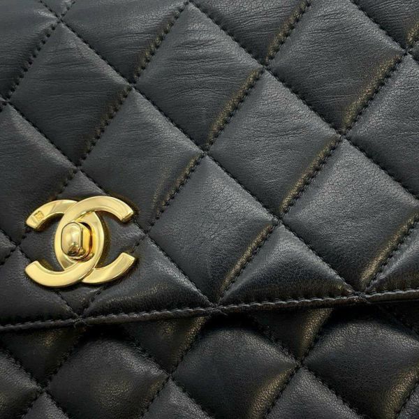 シャネル ハンドバッグ マトラッセ ココマーク ラムスキン CHANEL バッグ 黒