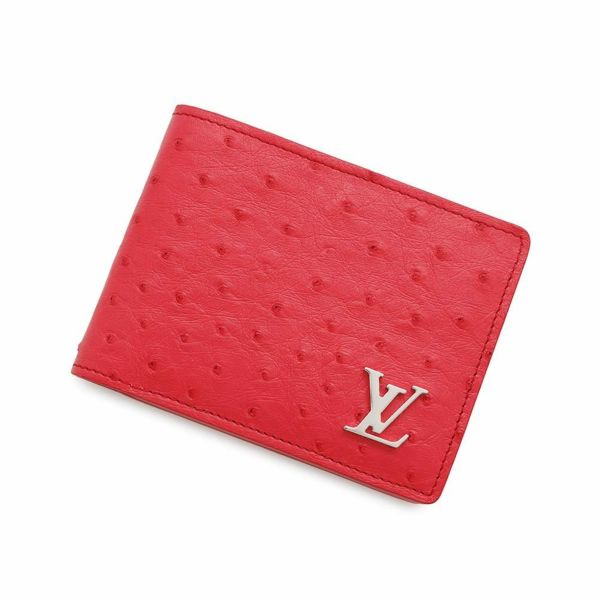 ルイヴィトン 二つ折り財布 オーストリッチ ポルトフォイユ・ミュルティプル LOUIS VUITTON 財布