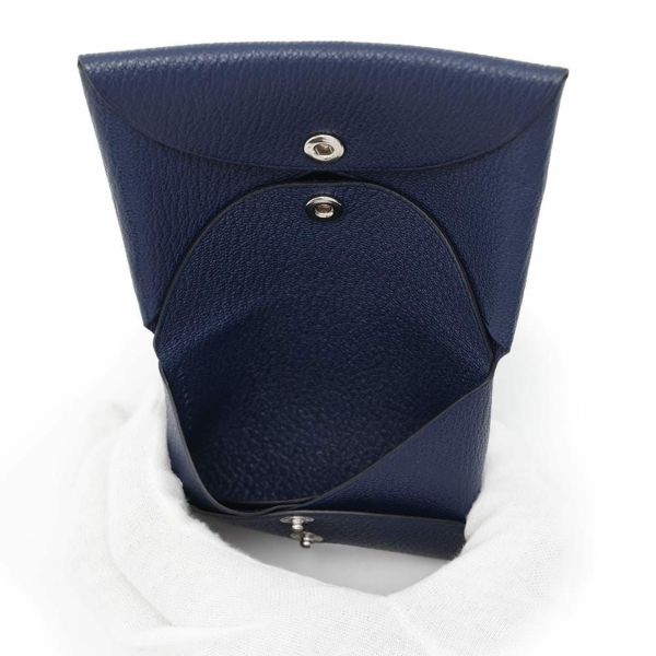 エルメス コインケース カルヴィ デュオ ブルーサフィール/シルバー