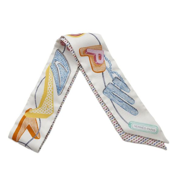 エルメス スカーフ ツイリー シュヴァロスコープ ネオン ポワンティエ 刺繍 シルク HERMES 2023春夏