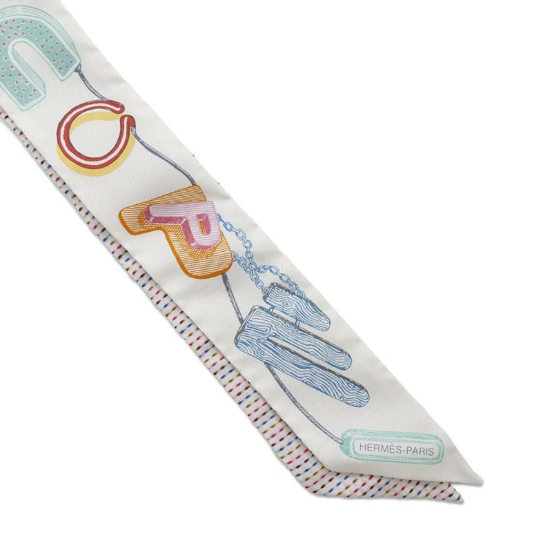 エルメス スカーフ ツイリー シュヴァロスコープ ネオン ポワンティエ 刺繍 シルク HERMES 2023春夏