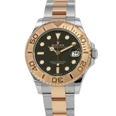 ロレックス ヨットマスター37 SS/K18PGピンクゴールド 268621 ROLEX 腕時計 ローズゴールド 黒文字盤 安心保証