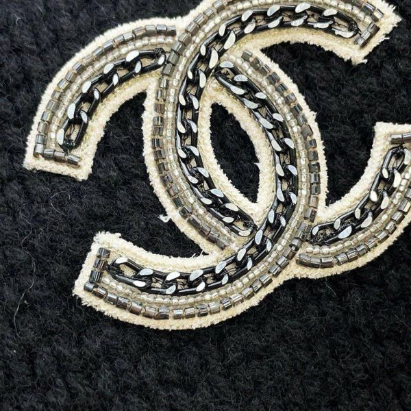 シャネル マフラー ココマーク カシミヤ CHANEL ストール 黒