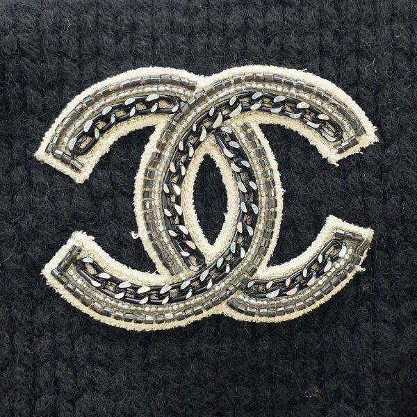 シャネル マフラー ココマーク カシミヤ CHANEL ストール 黒