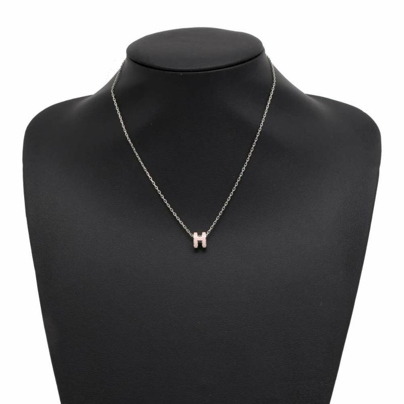 エルメス ネックレス ミニ・ポップアッシュ ピンク/シルバー金具 HERMES アクセサリー