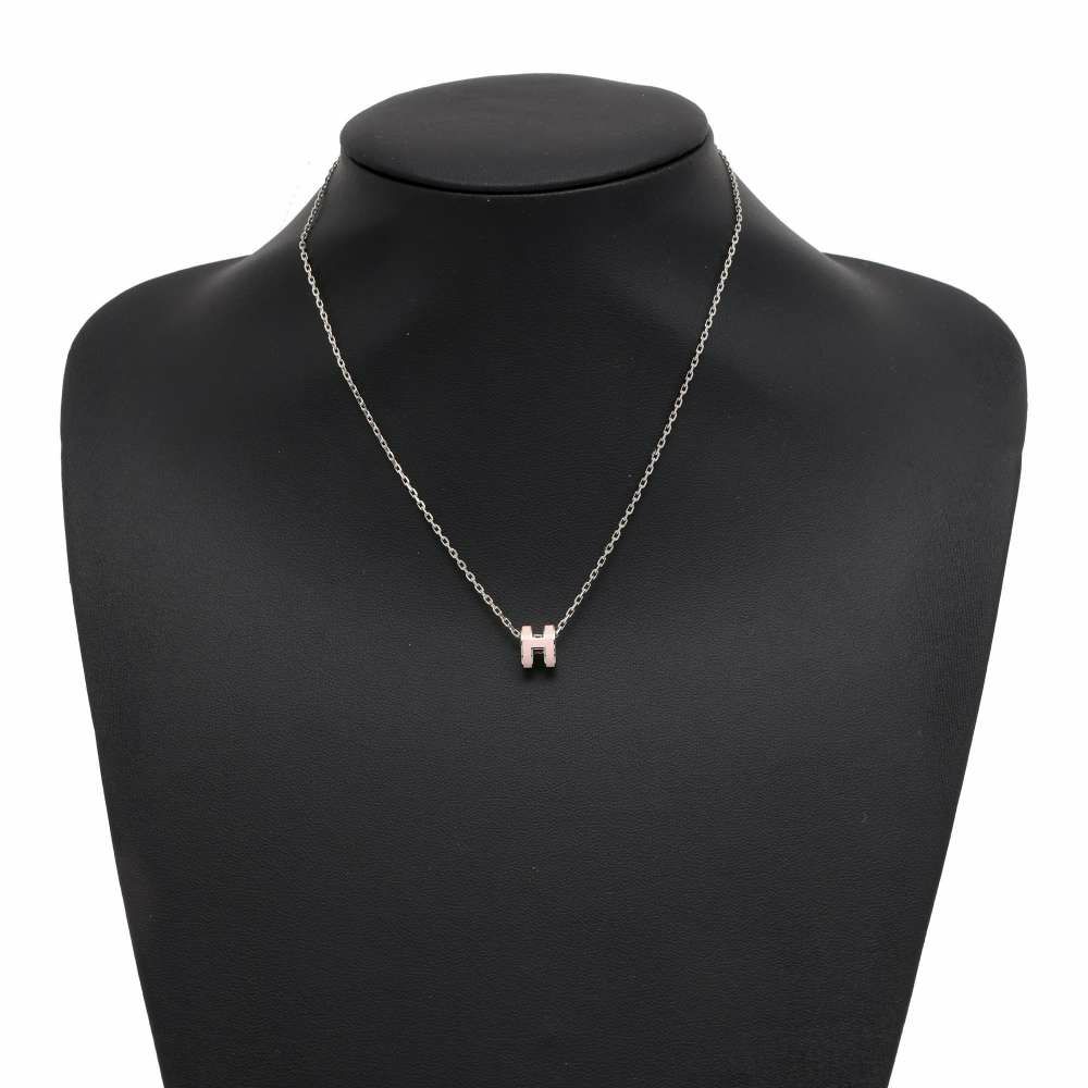 エルメス ネックレス ミニ・ポップアッシュ ピンク/シルバー金具 HERMES アクセサリー