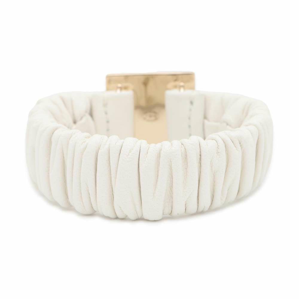 シャネル ヘアゴム シュシュ ココマーク ラムスキン CHANEL ヘアアクセサリー 白