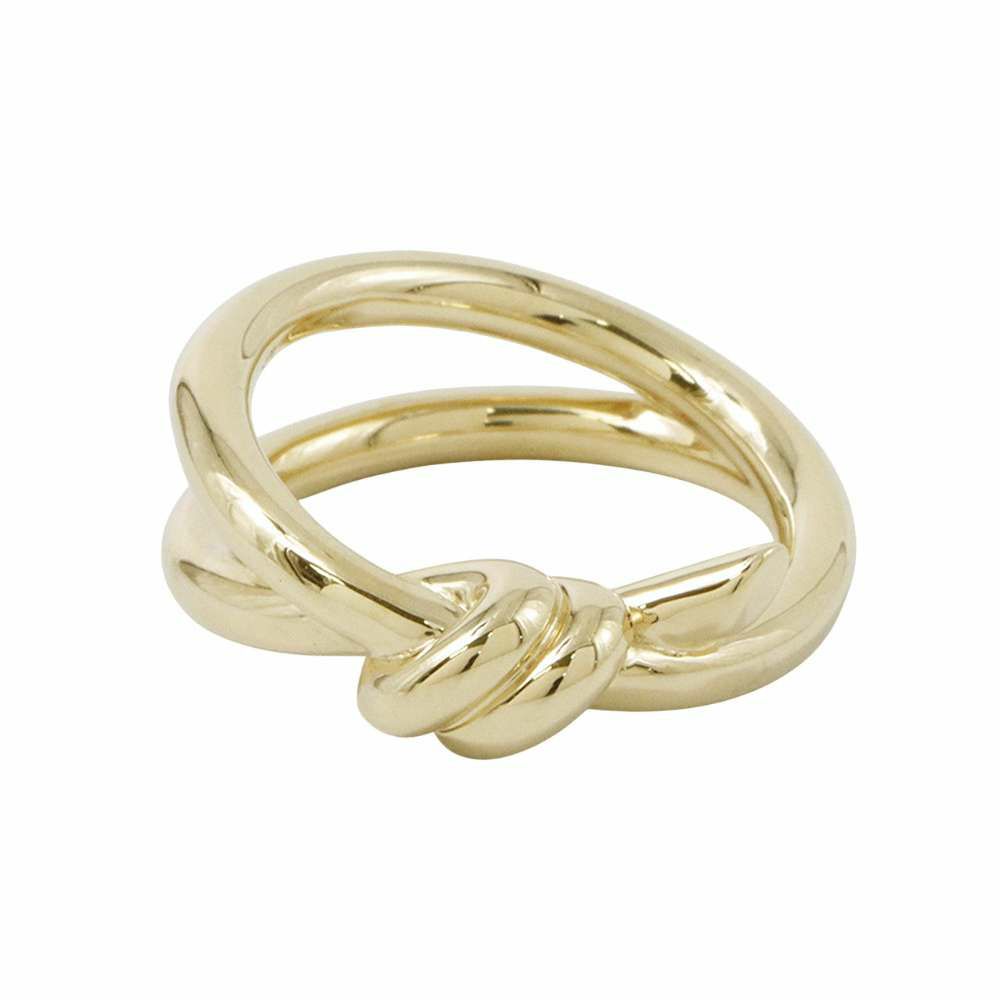 ティファニー リング ノット ダブル ロウ リング K18YGイエロー  