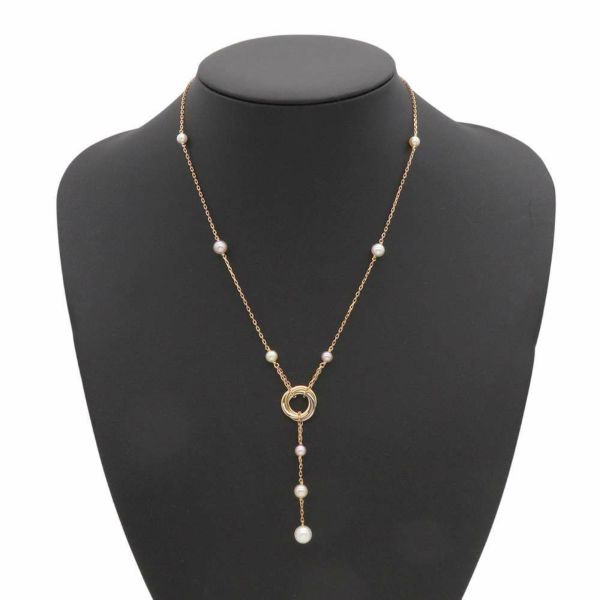 カルティエ ネックレス トリニティ サークルス ヴィング パール K18PG/K18WG/K18YG Cartier ペンダント