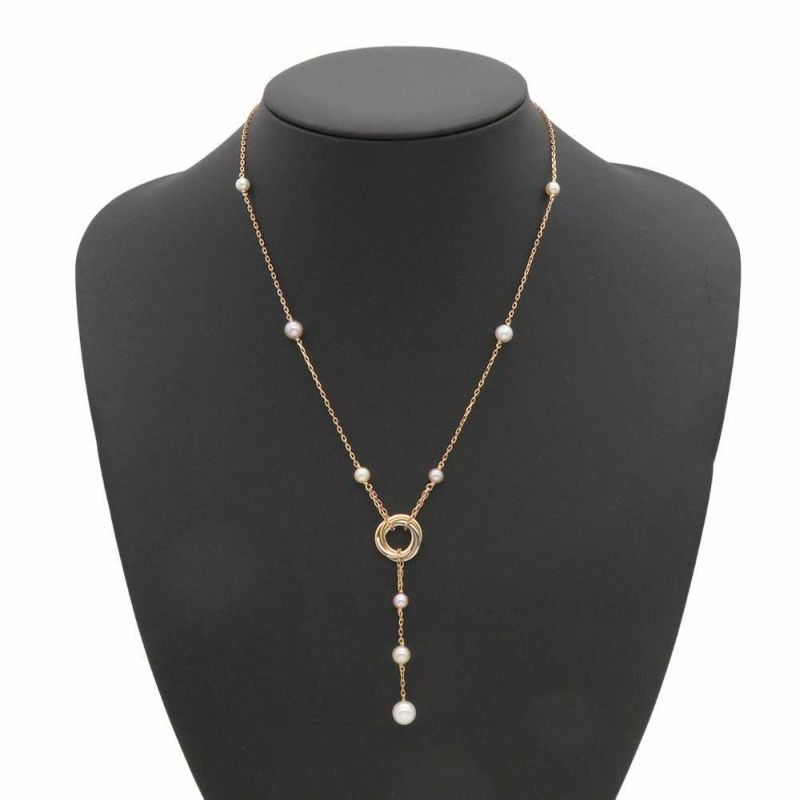 カルティエ ネックレス トリニティ サークルス ヴィング パール K18PG/K18WG/K18YG Cartier ペンダント