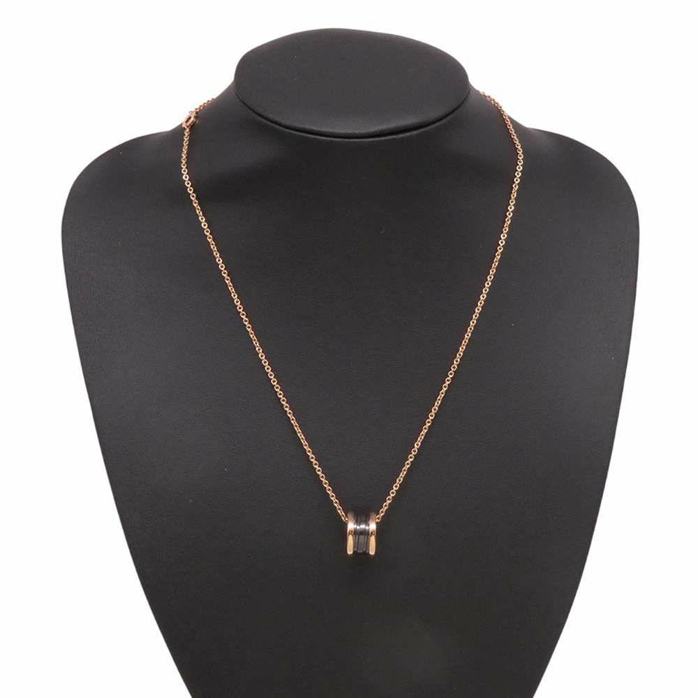 ブルガリ ネックレス ビー・ゼロワン B-ZERO1 K18PGピンクゴールド ブラックセラミック 346083 BVLGARI ペンダント
