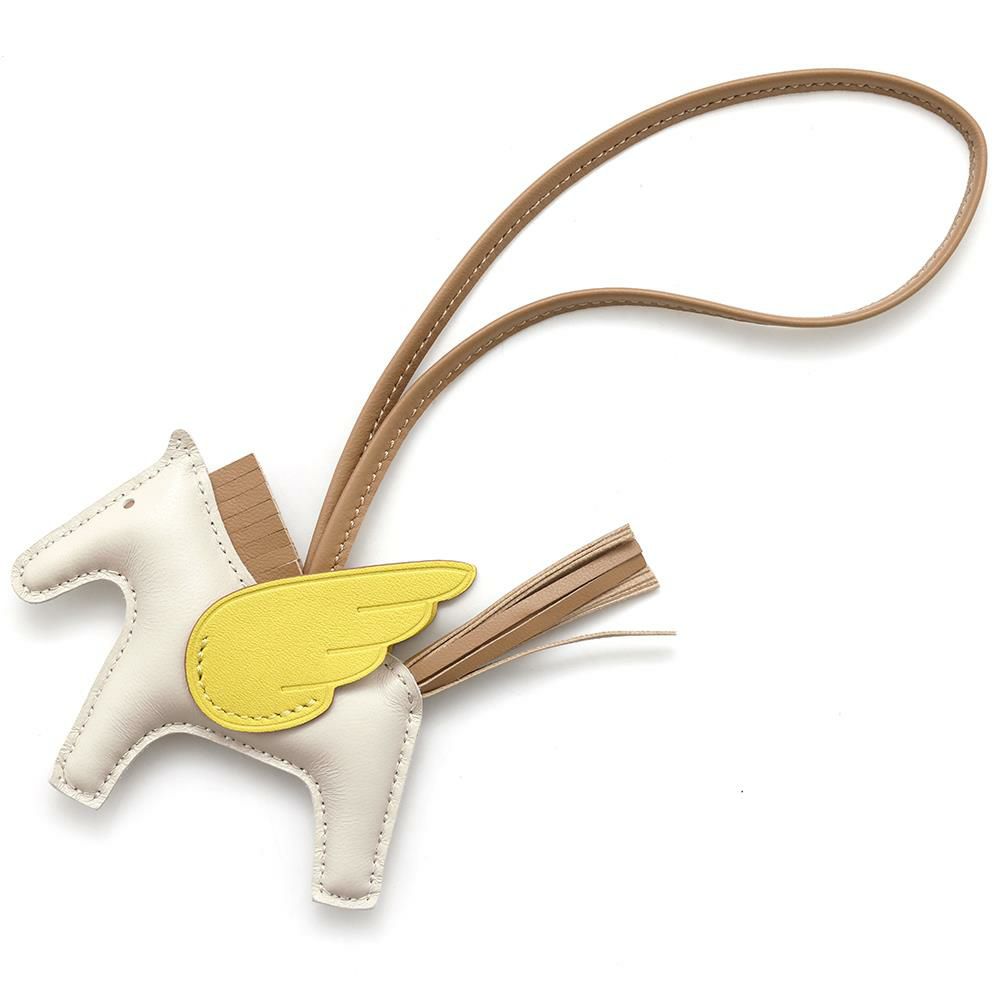 エルメス バッグチャーム ロデオPM ペガサス クレ/ライム/チャイ  