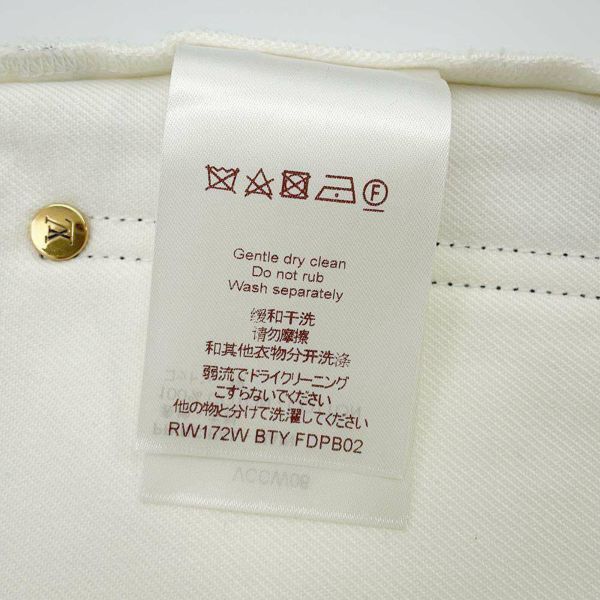 ルイヴィトン ボトムス ワッペン デニムパンツ レディースサイズ36 LOUIS VUITTON PANTS 白