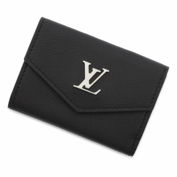 ルイヴィトン 三つ折り財布 カーフレザー ポルトフォイユ・ロックミニ M63921 LOUIS VUITTON 黒 ブラック