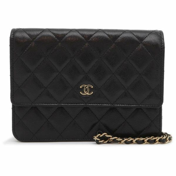 シャネル チェーンウォレット マトラッセ ココマーク ソフトキャビアスキン AP3745 CHANEL 黒