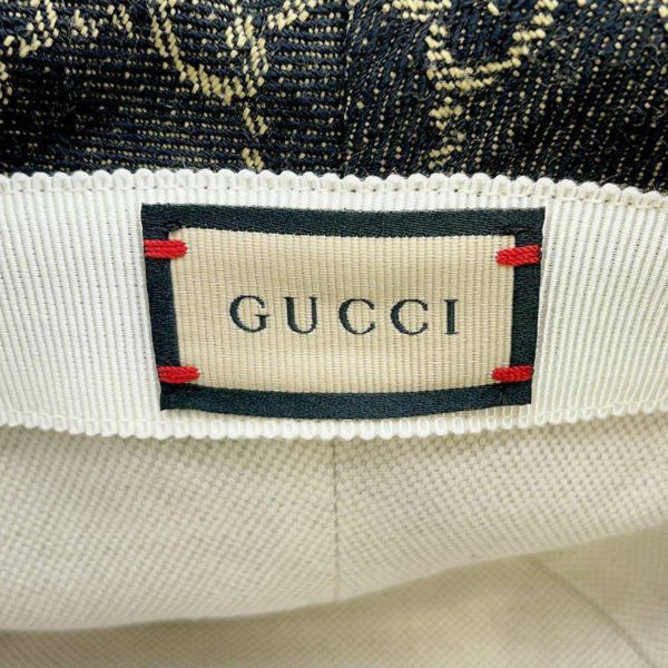 グッチ バケットハット GGデニム コットン サイズM 576371 GUCCI 帽子 黒