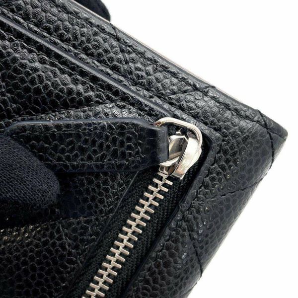 シャネル 三つ折り財布 クラシック スモール フラップ ウォレット キャビアスキン AP0231 CHANEL 黒