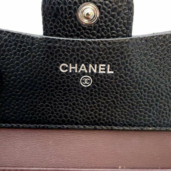 シャネル 三つ折り財布 クラシック スモール フラップ ウォレット キャビアスキン AP0231 CHANEL 黒