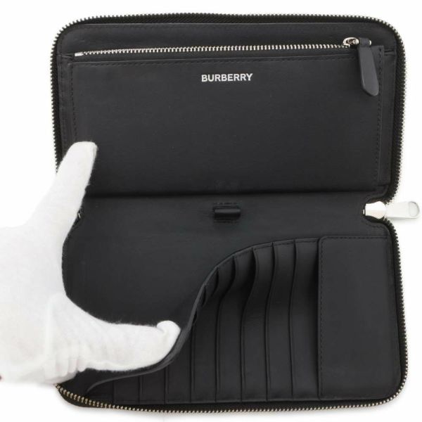 バーバリー 長財布 チェック PVC BURBERRY 財布 ラウンドファスナー 黒