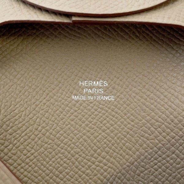 エルメス コインケース バスティア エトゥープ ヴォーエプソン B刻印 HERMES 財布