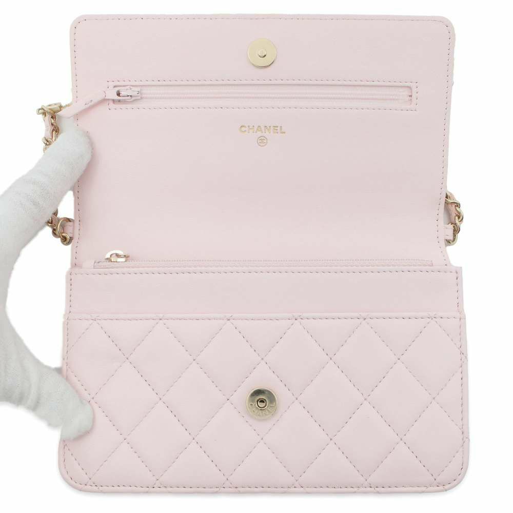 シャネル チェーンウォレット マトラッセ パール ココマーク ラムスキン AP2579 CHANEL 財布