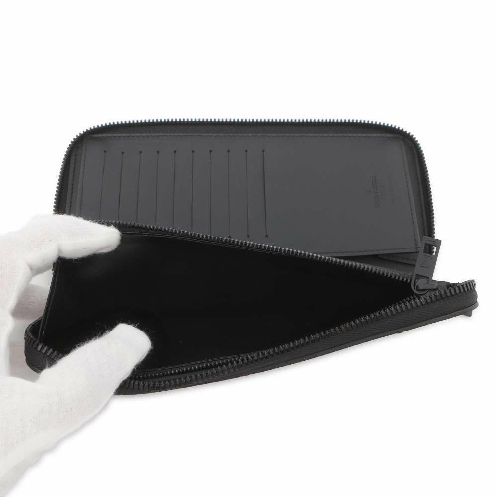 ルイヴィトン 長財布 アエログラム・レザー ジッピーウォレット・ヴェルティカル M81743 黒 ブラック 財布