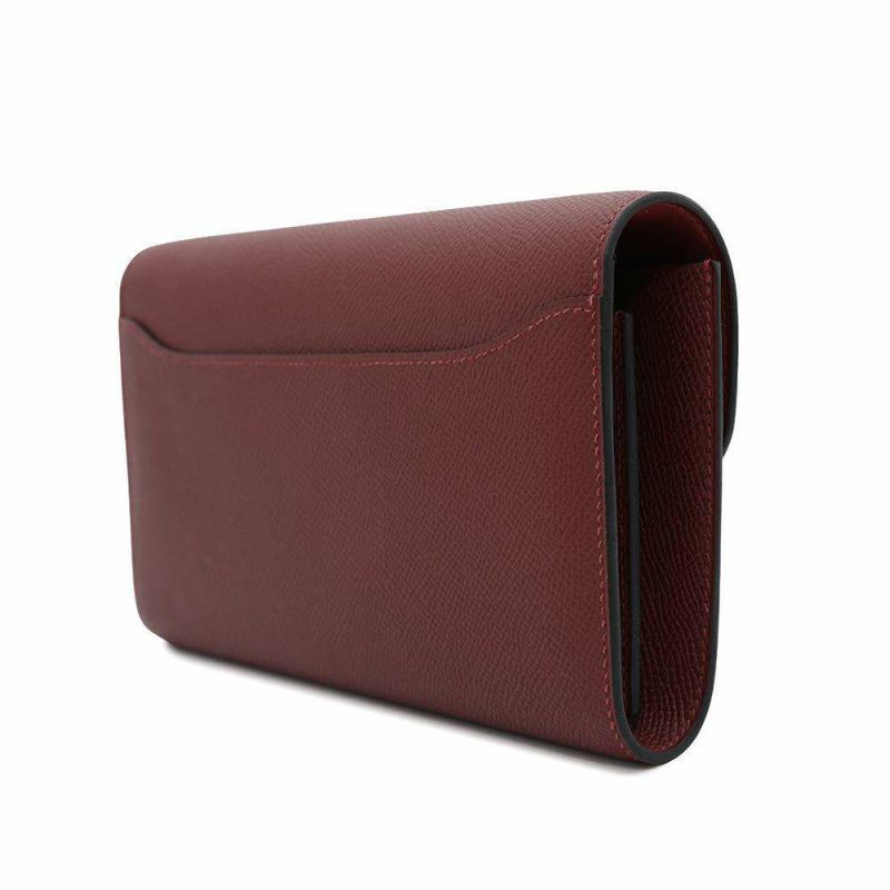 エルメス 長財布 コンスタンス トゥーゴー ロング コルダージュ ルージュアッシュ/シルバー金具 エプソン W刻印 ストラップ2本付き