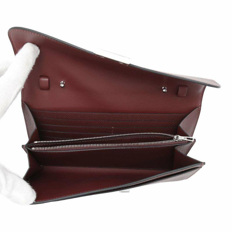 エルメス 長財布 コンスタンス トゥーゴー ロング コルダージュ ルージュアッシュ/シルバー金具 エプソン W刻印 ストラップ2本付き