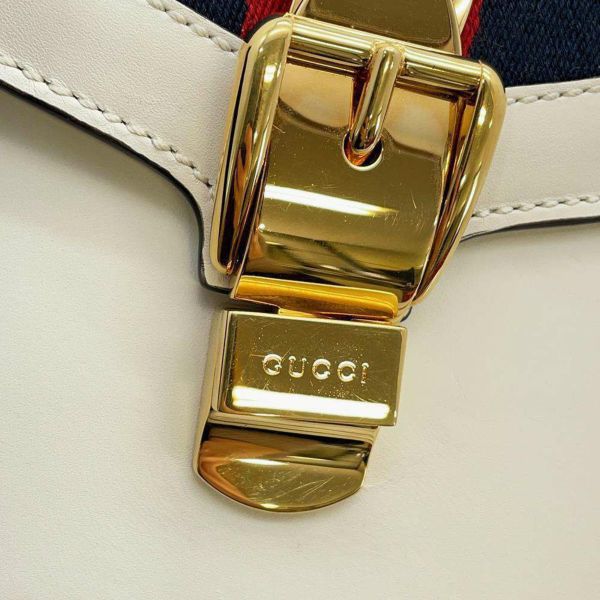 グッチ ショルダーバッグ シルヴィ 421882 GUCCI 2wayハンドバッグ チェーンモチーフ 白